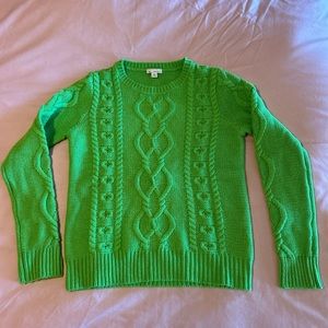 Green Cable Knit Sweater